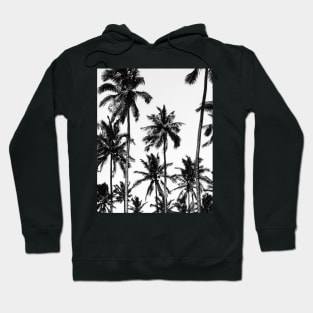 Palms print, Scandinavian, Nordic, Black and white, Tropical print, Scandinavian art, Modern art, Wall art, Print, Minimalistic, Modern Hoodie